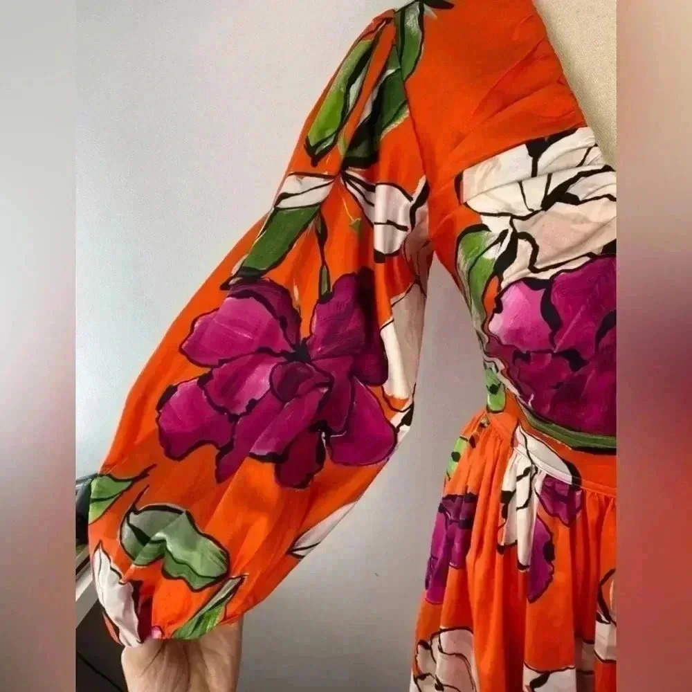 NWT AJE Marlene Floral Midi Dress - Camellia - Size 6 (US 2/XS)- dawn ulla sun - Picture 6 of 16